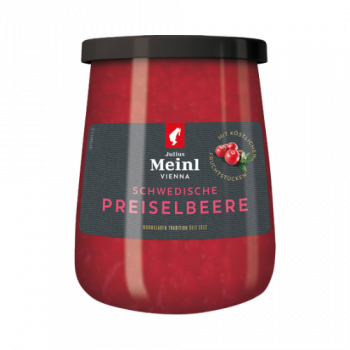 Julius Meinl Schwedische Preiselbeere, mit koestlichen Fruchtstuecken, 350 Grammy